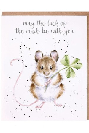 May the luck of the Irish be with you – card with a mouse on it.